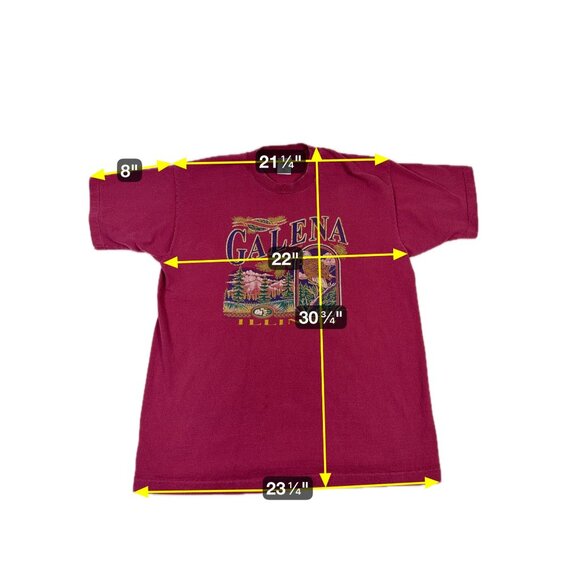 Vintage Galena Illinois Graphic T-Shirt Red Unisex XL Single Stitch Eagle Travel - Picture 7 of 7